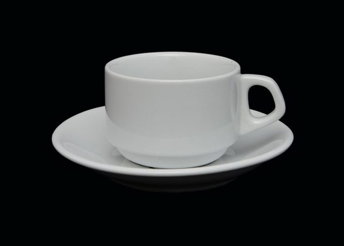 Tazza  con piatto da cappuccino bar impilabile