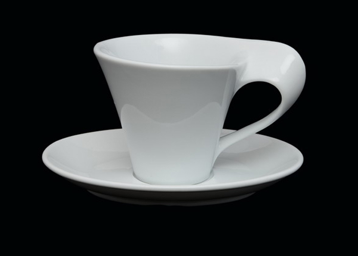 Tazza  con piatto da cappuccino bar Onda