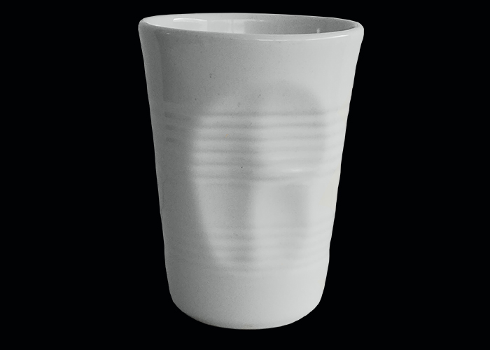 mug grande bicchierino accartocciato bianco