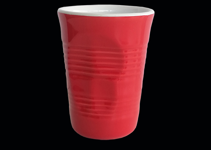 mug grande bicchierino accartocciato rosso