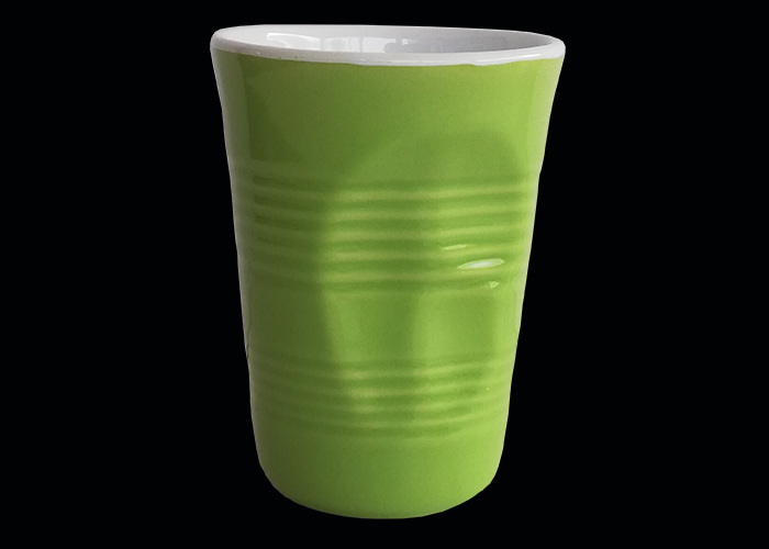 mug grande bicchierino accartocciato verde