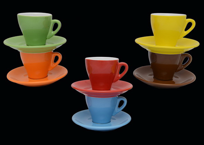 tazzina caffe con piattino da bar urano colori assortiti