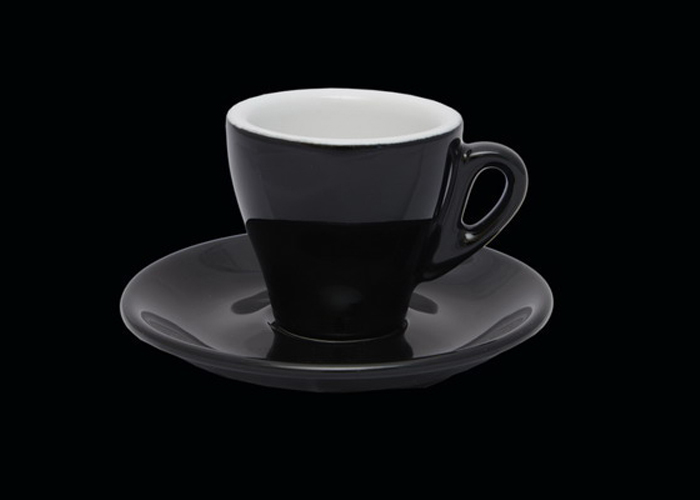 Tazzina con piattino da caffè Urano nero